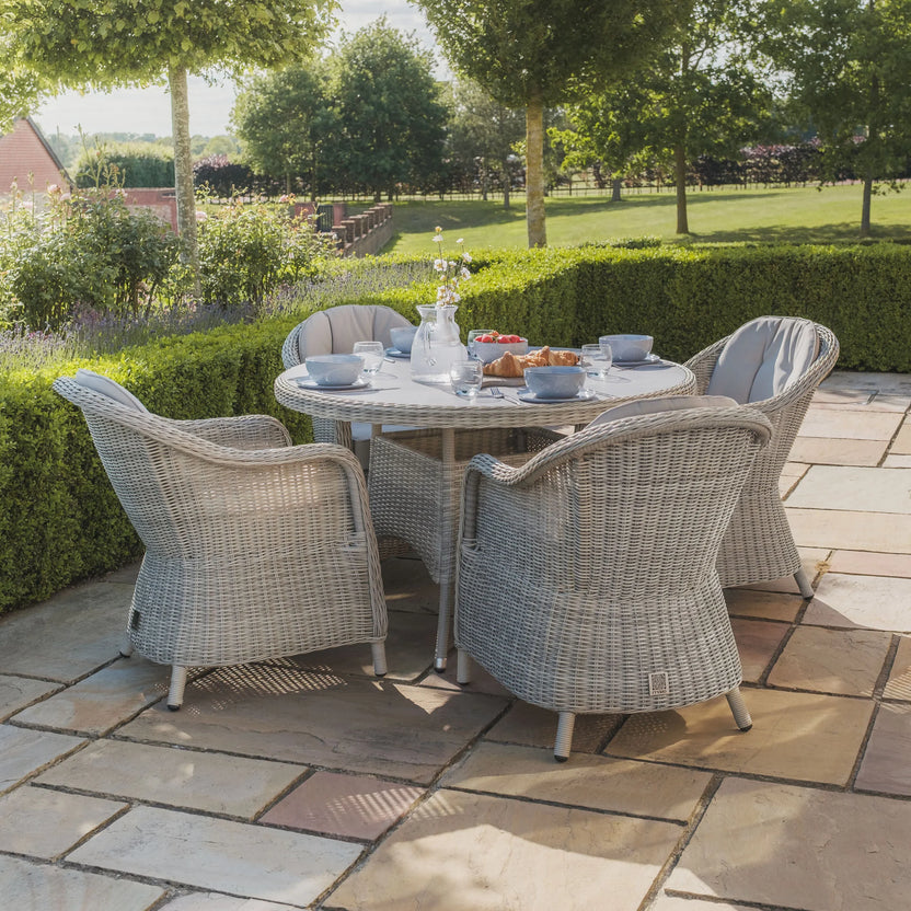 Heritage 4 Seat Round Rattan Dining Set