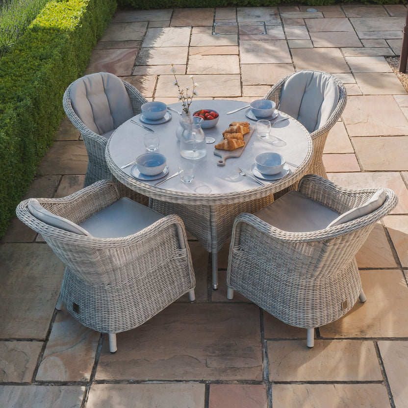 Heritage 4 Seat Round Rattan Dining Set