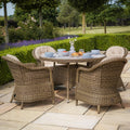 4 Seat Round Rattan Dining Set
