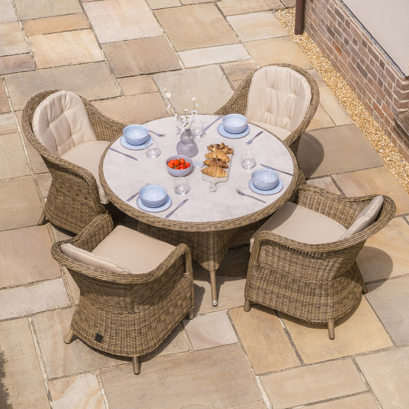 4 Seat Round Rattan Dining Set