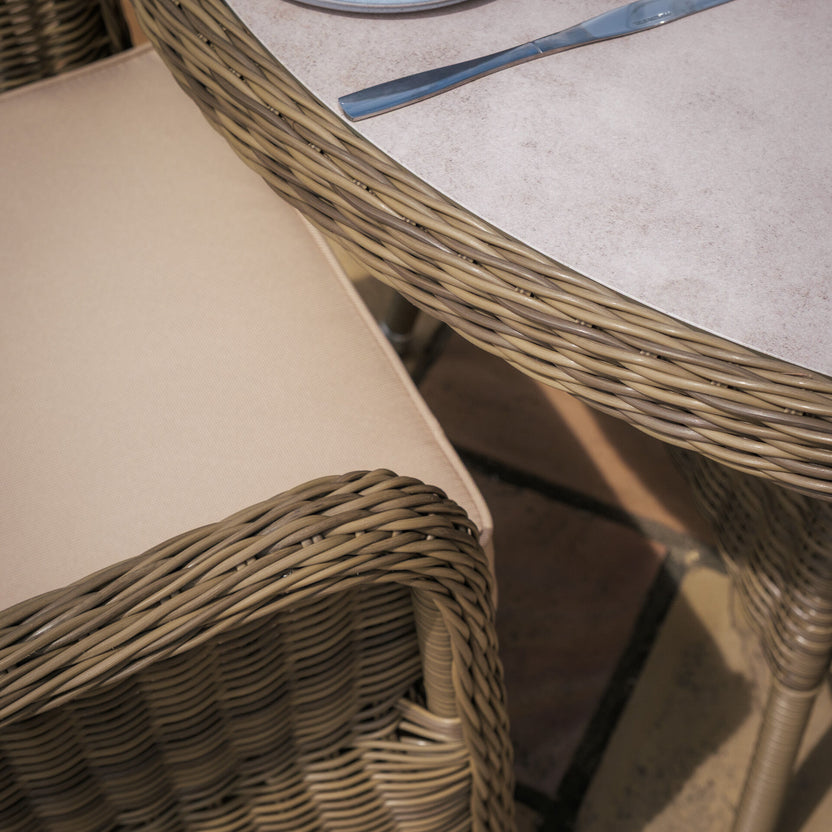 4 Seat Round Rattan Dining Set