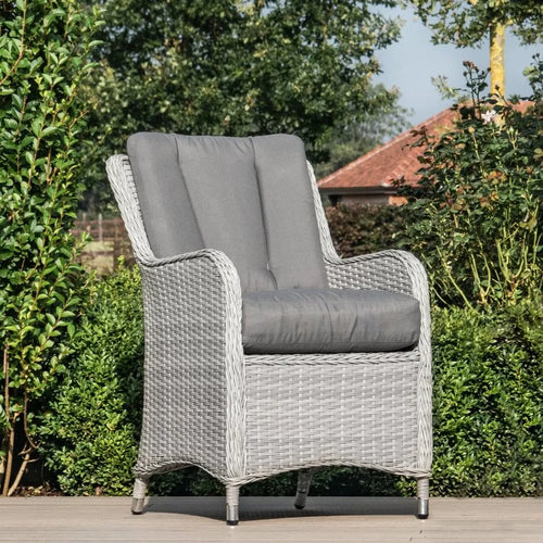 4 Seat Round Rattan Dining Set with Weatherproof Cushions